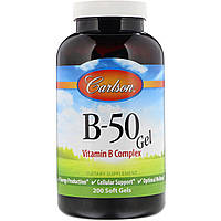 Вітамін В-50 (комплекс), Carlson Labs, 200 капсул