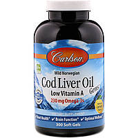 Рыбий жир из печени трески, Cod Liver Oil Gems, Carlson Labs,1000 мг, 300