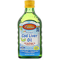 Рыбий жир из печени трески для детей, Norwegian Cod Liver Oil, Carlson Labs, 250мл