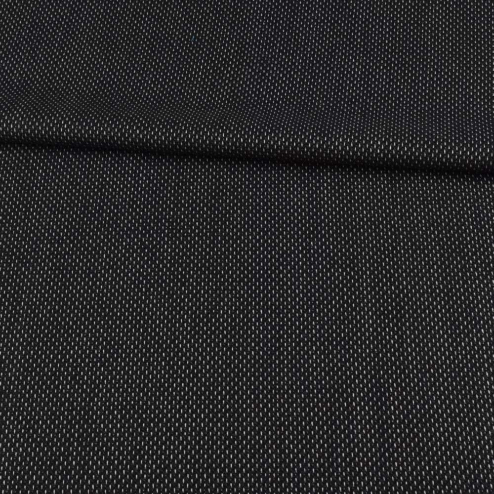 Вовна костюмна в пунктир білий чорна, ш.154