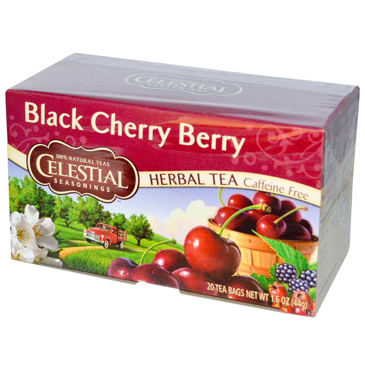 Celestial Seasonings, Трав'яний чай, Чорна вишня, без кофеїну 20 чайних пакетиків, 1.6 унції (44 р)