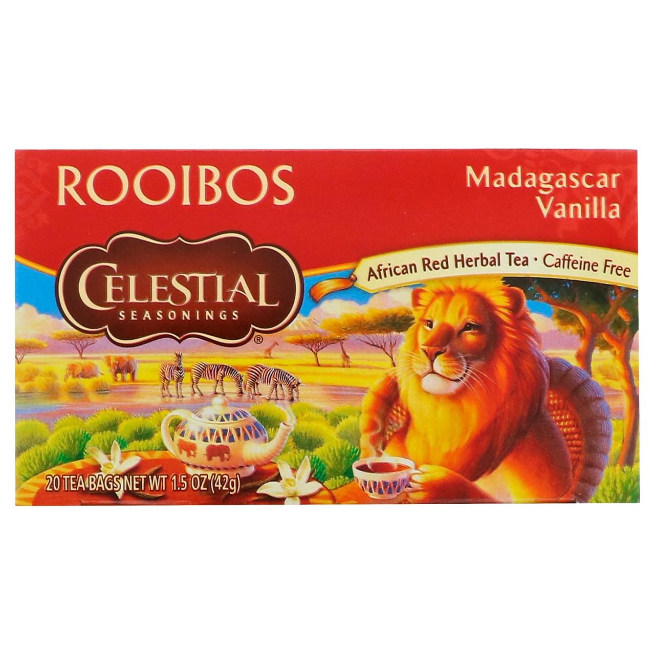Celestial Seasonings, Rooibos Tea, Vanilla Rooibos, Caffeine Free, 20 Tea Bags, 1.5 oz (42 g)