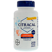 Citracal, Bayer, цитрат кальцію + D3, маленькі таблетки, 200 таблеток, вкритих оболонкою