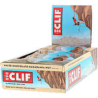 Clif Bar, Енергетичний Батончик, Білий Шоколад з Горіхами Макадамія 12 батончиків, 2.4 унції (68 м) кожен