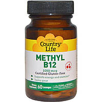 Вітамін В12 (метилкобаламін), Methyl B12, Country Life, 1000 мкг, 60 таб.