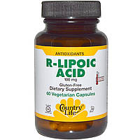 R липоевая кислота, R-Lipoic Acid, Country Life, 100 мг, 60 капсул