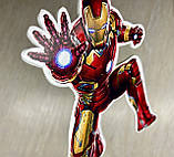 Топер Залізна Людина, Пластиковий топер із принтом Iron Man, Залізна людина на торт, Топер Iron Man, фото 4