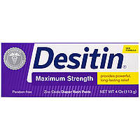 Desitin, Мазь от раздражения кожи под подгузниками, сильнодействующая, 113 г (4 унций)