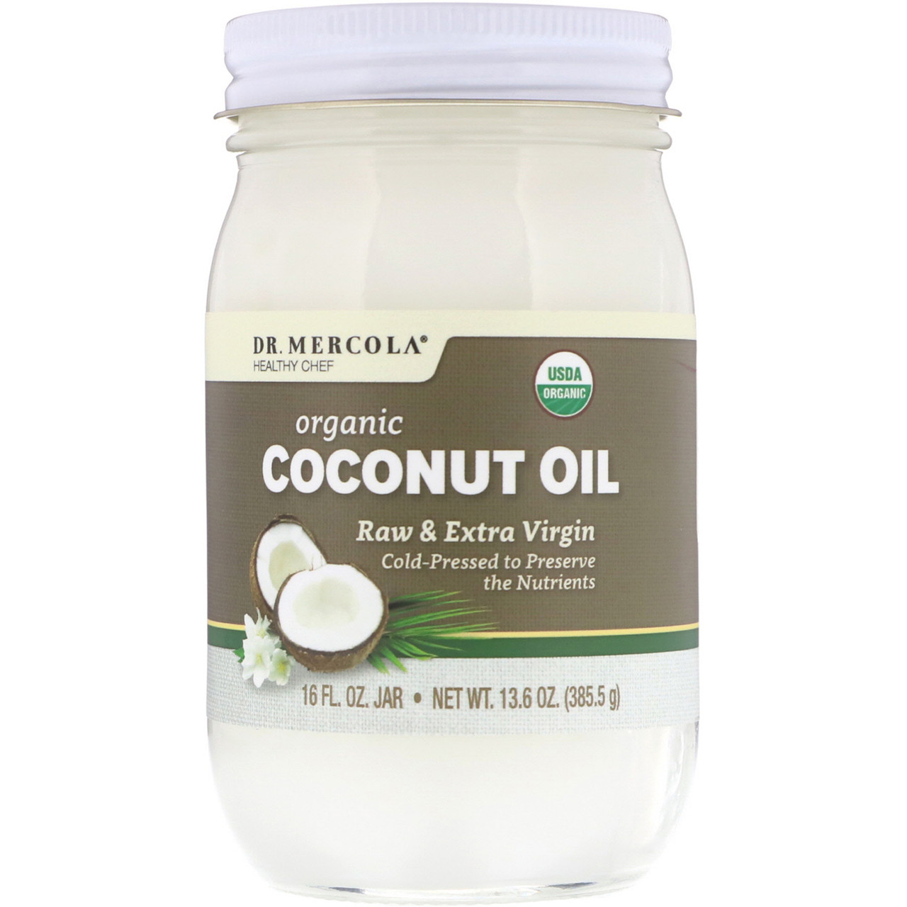 Dr. Mercola, Органічне кокосова олія холодного віджиму, 16 рідких унцій (480 мл)