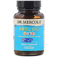 Масло криля для детей, Kids' Krill Oil, Dr. Mercola, 60 кап.