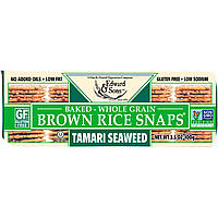 Печиво з запеченого коричневого рису з водоростями Тамарі, Brown Baked Rice Snaps, Edward & Sons, 100 р.