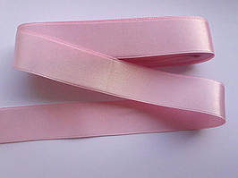 Стрічка атласна двостороння 3 см, рожева світла G 510
