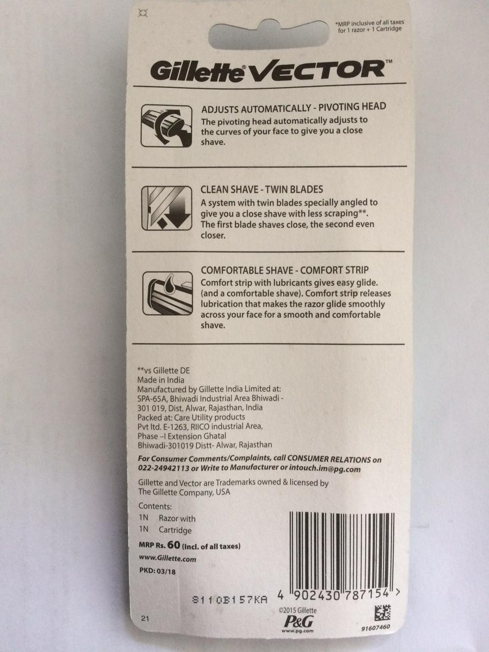 Станок для бритья мужской Gillette Vector (Жиллет Слалом станок + 1 ...