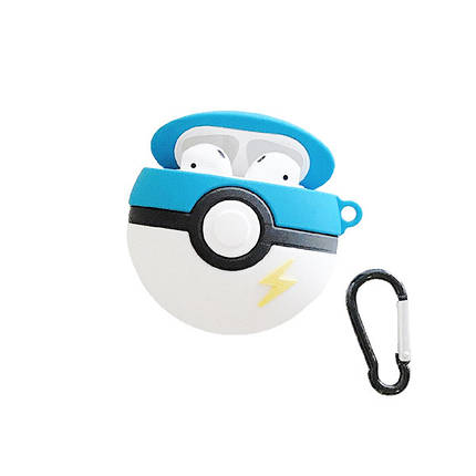 Чохол для навушників Apple AirPods Alitek Pokeball (синій) + карабін (88649), фото 2