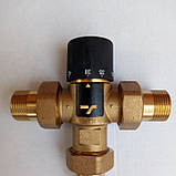 Триходовий термостатичний змішувальний клапан 3/4", 35-60 С (Виведення по центру), фото 2