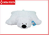 Дитяча подушка-іграшка Ведмедик 55 см біла, фото 3