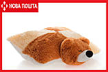 Дитяча подушка-іграшка Ведмедик 55 см шахів, фото 2