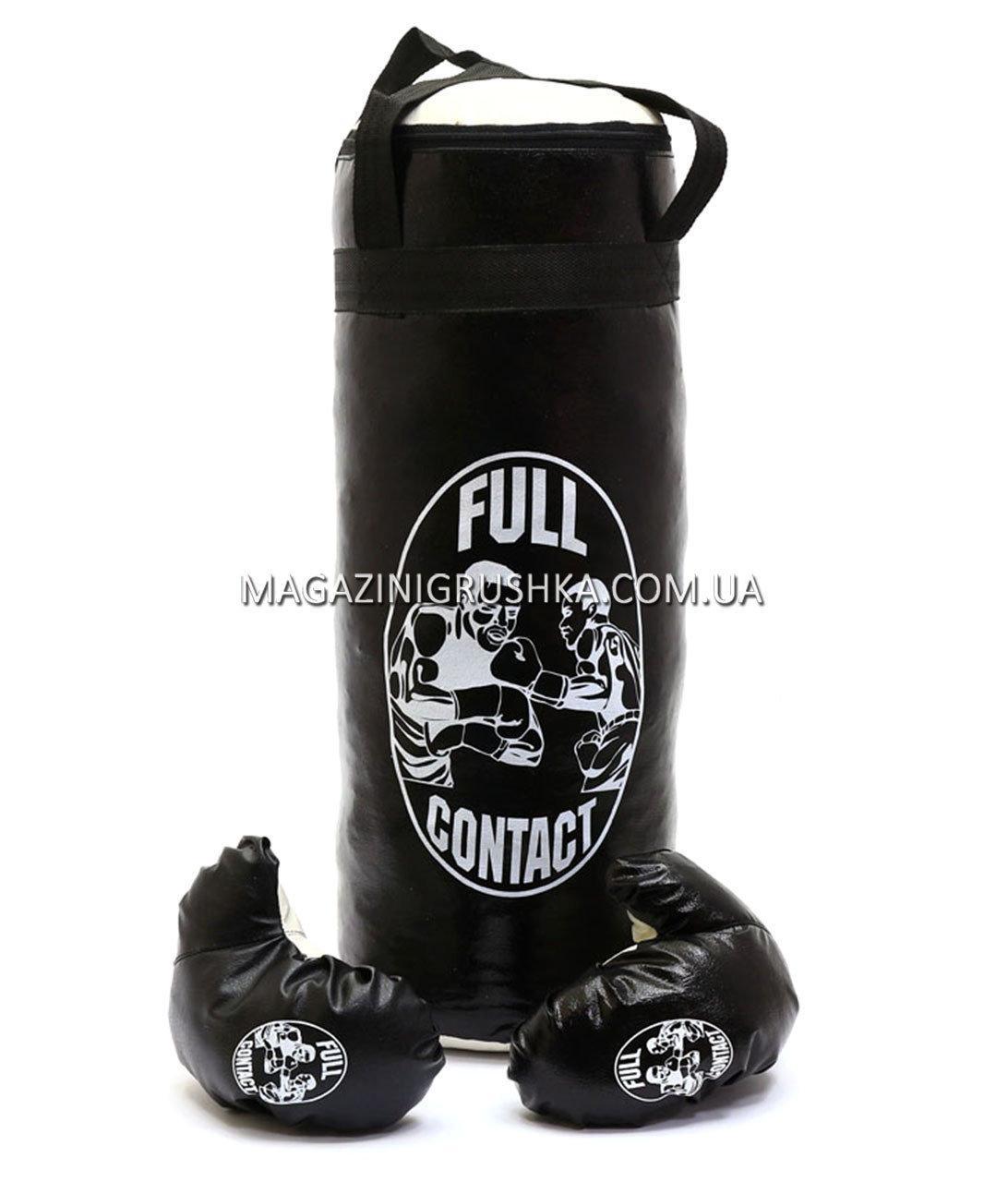 Боксерська груша Чорна (Штучна шкіра, 43 см) 11223, фото 1