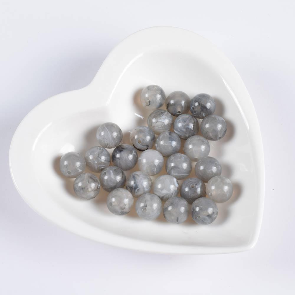 Бусина акрил 13 мм сіра (ціна за 1 г) (40206.001)