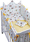 Детское постельное белье Babyroom Classic Bortiki-01 желтый-белый 6 эл, фото 4