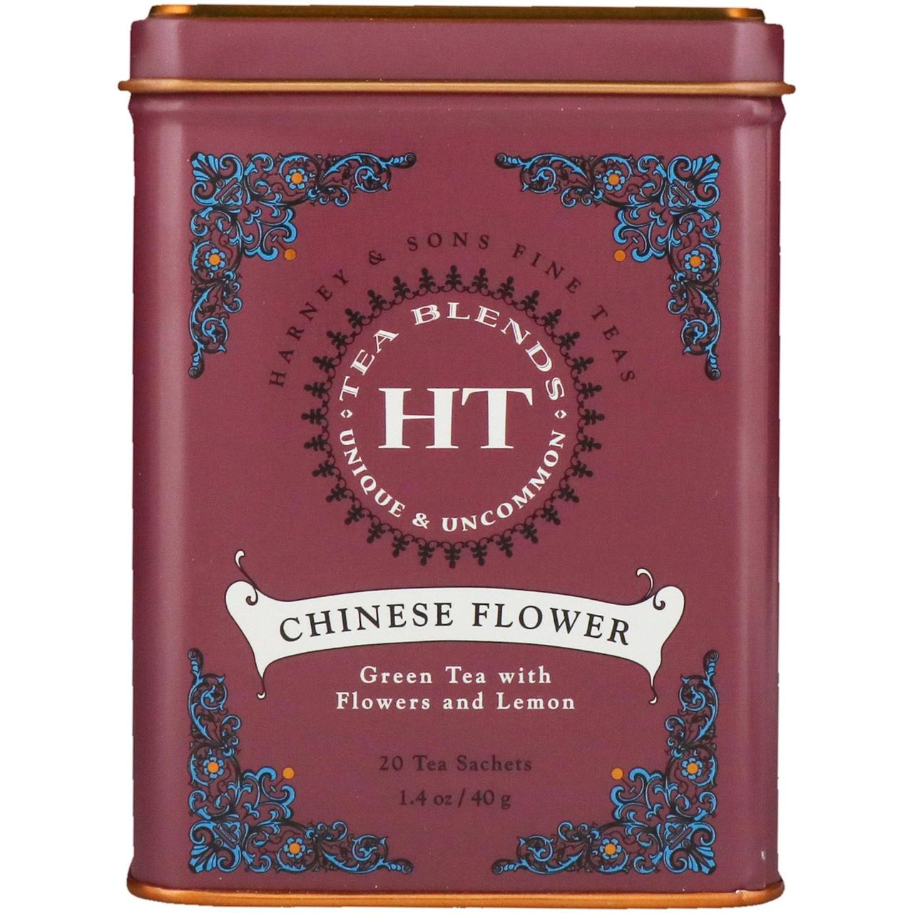 Harney & Sons, Китайська квітка, 20 чайних пакетиків, 1.4 унцій (40 г)