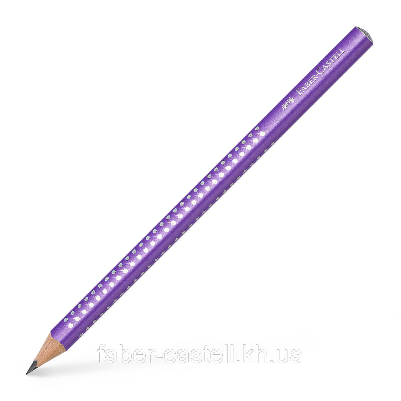 Олівець чорнографітний потовщений Faber-Castell Jumbo Grip Sparkle 2001 корпус фіолетовий, 111604