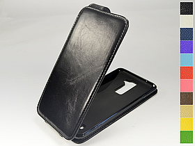 Відкидний чохол з натуральної шкіри для LG Stylus 2 Plus