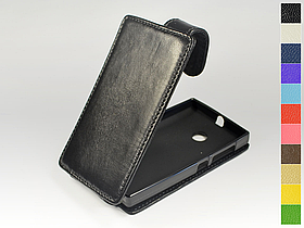 Відкидний чохол з натуральної шкіри для Microsoft Lumia 435 Dual Sim