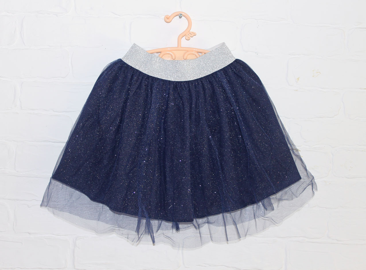 Дитяча нарядна спідниця для дівчинки синя 98-116, фото 1