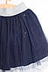 Дитяча нарядна спідниця для дівчинки синя 98-116, фото 2