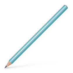 Олівець чорнографітний потовщений Faber-Castell Jumbo Grip Sparkle 2001 корпус блакитний, 111605