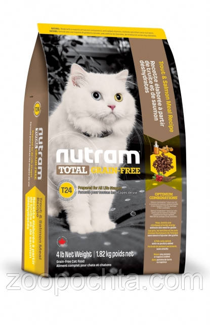 Сухий беззерновий корм Nutram Total для кішок із лососем і фореллю 1.8 КГ