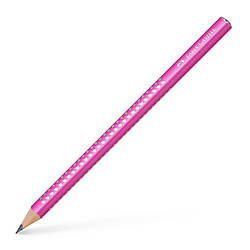 Олівець чорнографітний потовщений Faber-Castell Jumbo Grip Sparkle 2001 корпус рожевий, 111612