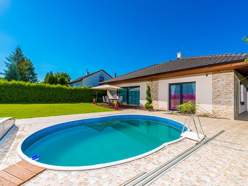 Басейн каркасний овальний Azuro 404DL 5.5 х 3.7 х 1.2 м Wood морозостійкий, фото 1