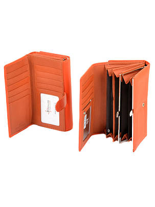 Яскравий оранжевий гаманець на кнопці Sergio Torretti 17*9,5*4 (W46 orange), фото 2