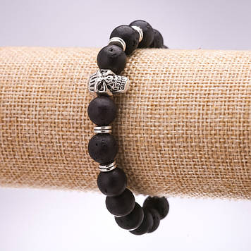 Браслет Лава Череп d-10мм L-18см на резинці