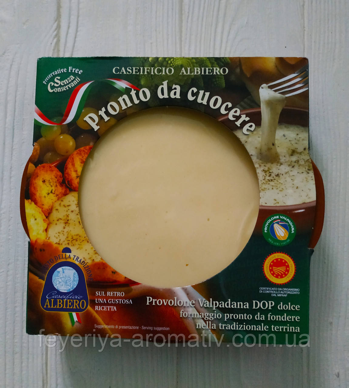 Сыр Provolone в керамической тарелке для фондю 200g (Италия) - фото 1 - id-p1072342435