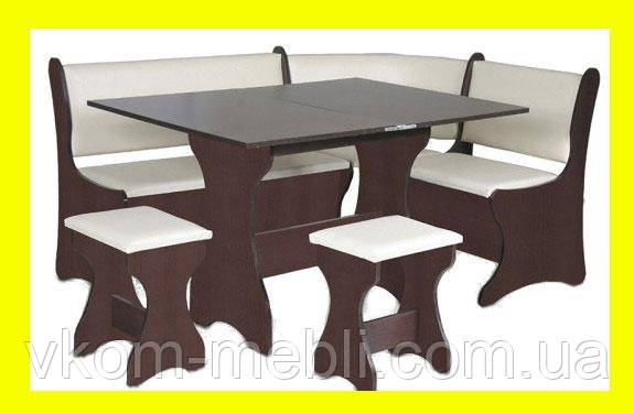 Кухонний куточок Італія комплект (стіл КС-3 розкладний+диван+2 табурета Т1), фото 1