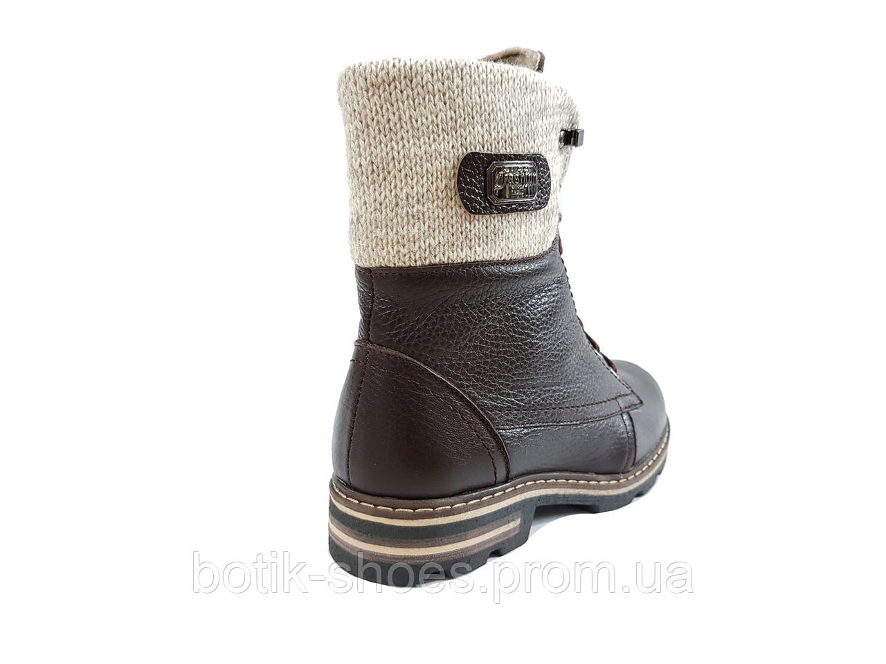 Стильні жіночі зимові черевики шкіряні на низькому підборі ходу комфорт якісні теплі зручні легкі 36 розмір Topas 3134 коричневі - фото 3 - id-p420026328