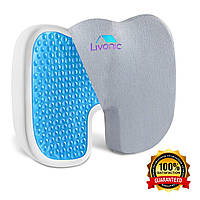 Ортопедична подушка для сидіння Livonic Orthopedic Coccyx Gel Seat Cushion, сіра