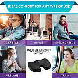 Ортопедична подушка для сидіння Livonic Orthopedic Coccyx Gel Seat Cushion, сіра, фото 6