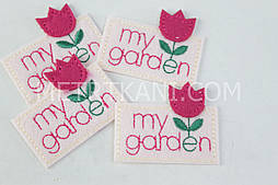 Аплікація клейова "Тюльпан" фон світло-рожевий НА-51