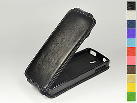 Відкидний чохол з натуральної шкіри для Nokia 515