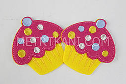 Аплікація клейова "Мафіни" малинового кольору НА-54