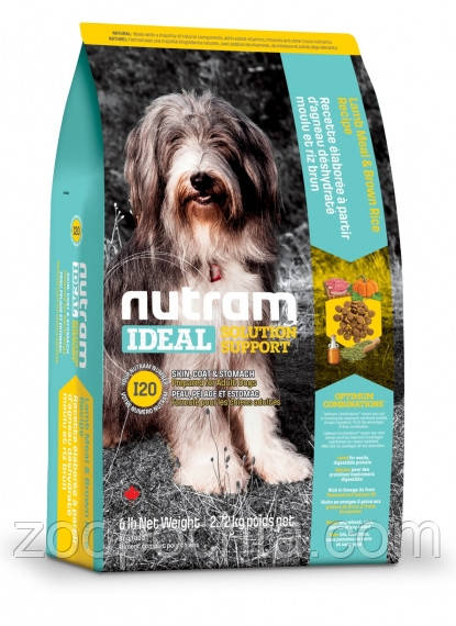 Сухий корм Nutram Ideal для собак із проблемами шкіри,шерсті та травлення на основі ягняти 2,72КГ, фото 1