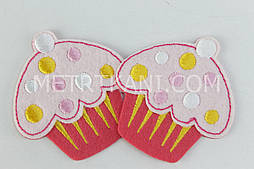 Аплікація клейова "Маффини" світло-рожевого кольору НА-56