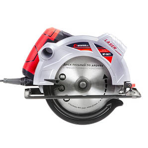 Пила дискова INTERTOOL WT-0621, 1800 Вт, 5000об/хв, глибина розпилу 73-48мм, диск 210мм*30мм, лазер