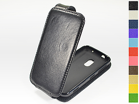Відкидний чохол з натуральної шкіри для Nokia Lumia 620