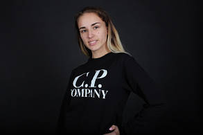 Чорний світшот CP Company logo  ⁇  кофта стильна