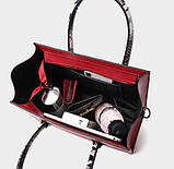 Жіноча сумочка та гаманець екокожа набір 2 в 1, коричневий, опт, фото 5